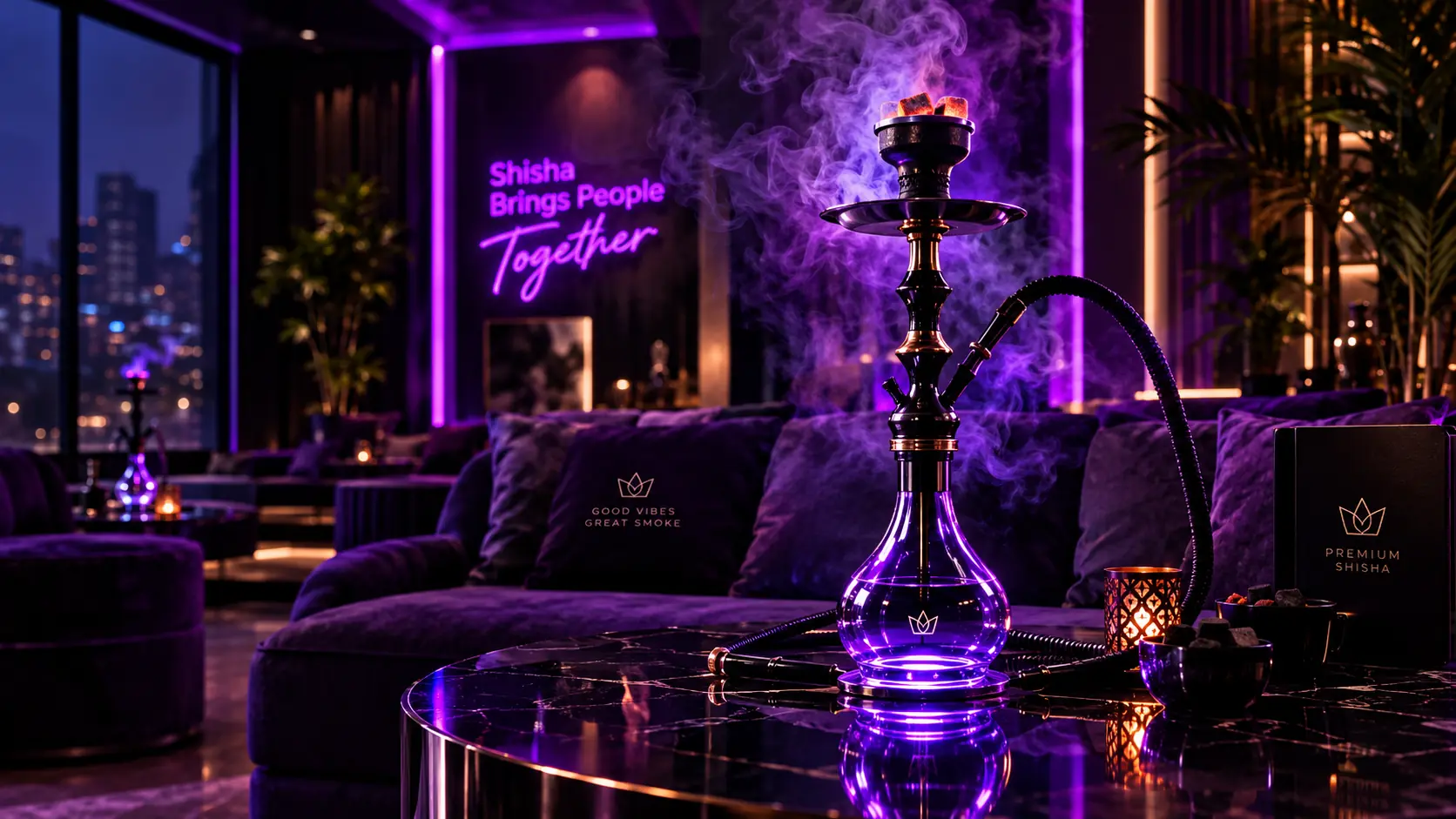 Premium shisha setup in a lounge